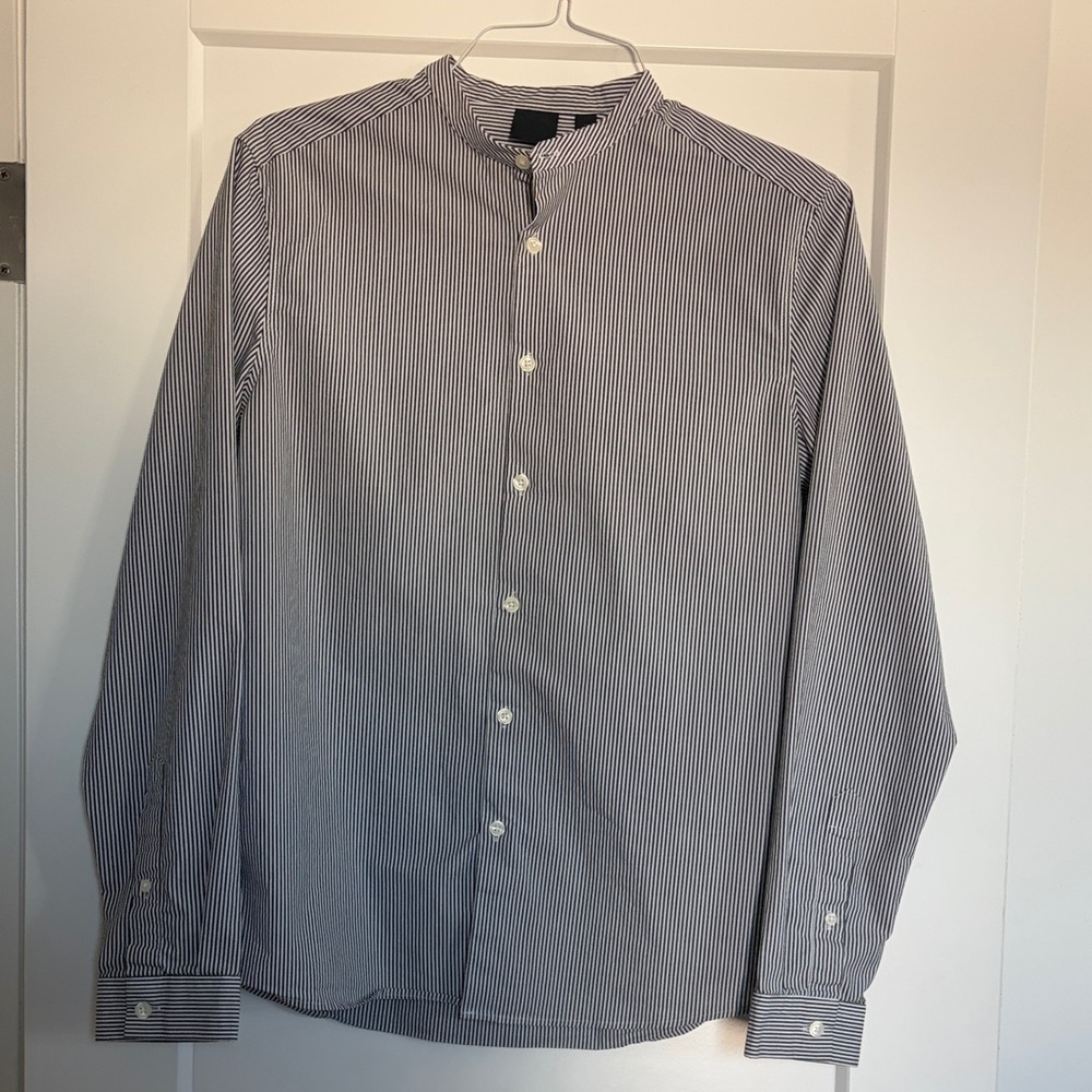 ASOS Black and White Striped Button Down Shirt